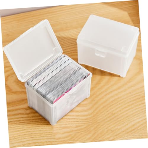 SEWACC 2 Stück Transparente Kleine Kunststoff aufbewahrungsboxen mit Deckel Stapelbare Leichte Organizer für Bürobedarf Visitenkarten und Bastelmaterial Langlebig und Vielseitig von SEWACC