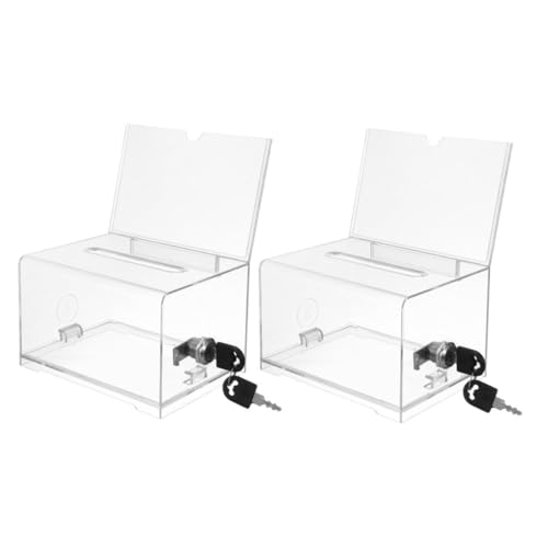 SEWACC 2 Stück Transparente Spendenbox Acryl Vorschlagsbox für Hochzeiten Veranstaltungen Praktischer Kartenhalter und Spendenbehälter für Charity Aktionen von SEWACC