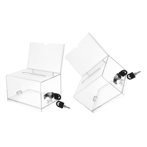 SEWACC 2 Stück Transparente Teilige Acryl Vorschlagsbox Spendenbox Leicht Zerlegbar Stabil Vielseitig für Büro Klassenzimmer Restaurant Karten Aufbewahrung von SEWACC