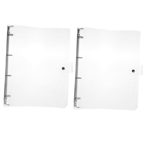 SEWACC 2 Stück Transparentes Ringbuch Binder aus Robustem Kunststoff Schmutzabweisende Flexible Notizbuchhüllen mit Sicherem Druckknopfverschluss Journal Binder Cover für Büro und Schule SEWACC 2 Stück Transparentes Ringbuch Binder aus Robustem Kunststoff Schmutzabweisende Flexible Notizbuchhüllen mit Sicherem Druckknopfverschluss Journal Binder Cover für Büro und Schule von SEWACC