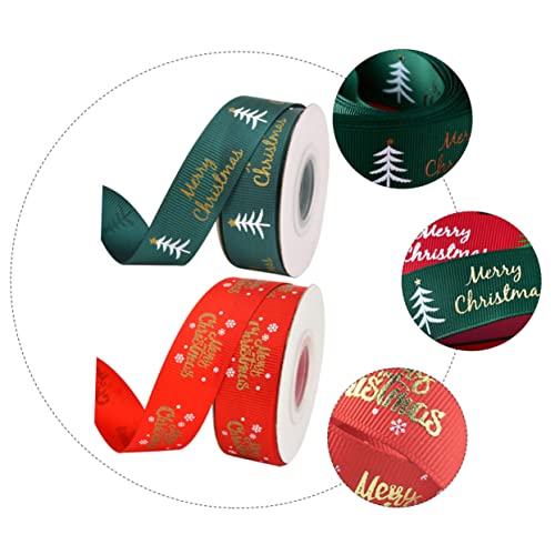 SEWACC 2 Stück Weihnachtsdeko Band Breites Diy Geschenkband mit Weihnachtsmotiven für Festliche Dekoration und Verpackung für Hochzeiten und Partys von SEWACC