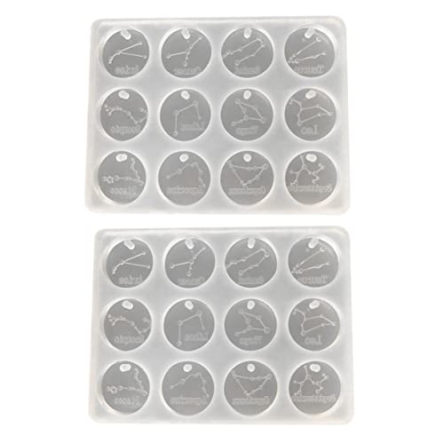 SEWACC 2 Stück Zodiac Silikonformen Transparentes Epoxidharz Mould für DIY Schmuck Anhänger und Dekoration für Kreative Bastelprojekte und Personalisierte von SEWACC