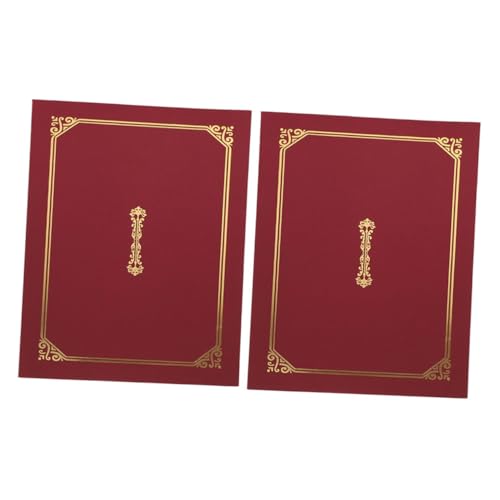 SEWACC 2 Stücke Urkundenmappe mit Goldfolienrand Stabile Papier Diplomhüllen für Zeugnisse Zertifikate Abschlussurkunden Elegante Dokumentenmappe für Schule Unternehmen und Zeremonien von SEWACC
