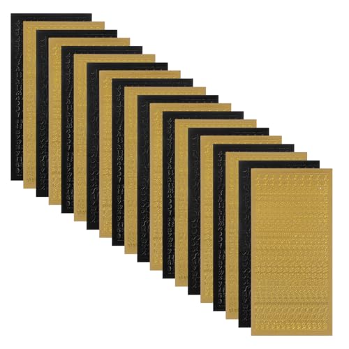 SEWACC 20 Blatt Goldene und Schwarze Alphabet Sticker für Diy Handarbeiten Scrapbooking Postkarten und Alben Vielfältige Anwendungsmöglichkeiten für Kreative Projekte SEWACC 20 Blatt Goldene und Schwarze Alphabet Sticker für Diy Handarbeiten Scrapbooking Postkarten und Alben Vielfältige Anwendungsmöglichkeiten für Kreative Projekte von SEWACC