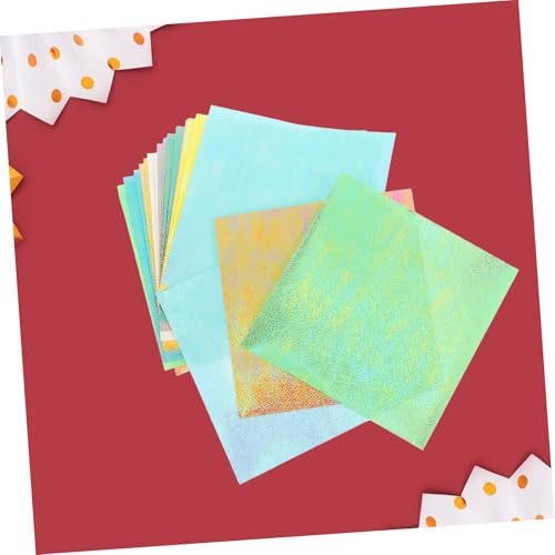 SEWACC 20 Blatt Origamipapier Quadratisch Schimmerndes Glitzerpapier für Basteln DIY Handwerk mit Perlmutt effekt Metallic Faltpapier für Kreative Projekte von SEWACC