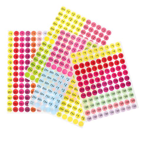 SEWACC 20 Blatt Preisschilder Aufkleber Abziehbare Klebeetiketten für Garage Supermarkt und Einzelhandel Starke Haftung Leicht Beschriftbar Vielseitig Einsetzbar SEWACC 20 Blatt Preisschilder Aufkleber Abziehbare Klebeetiketten für Garage Supermarkt und Einzelhandel Starke Haftung Leicht Beschriftbar Vielseitig Einsetzbar von SEWACC