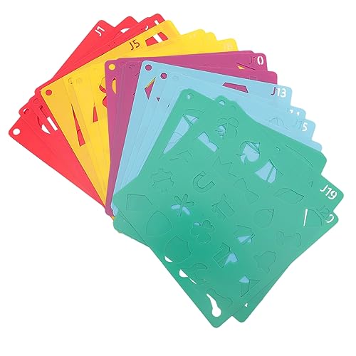 SEWACC 20 Blatt Teiliges Geometrische Malschablonen Wiederverwendbarem Leicht Abwischbarem Material für DIY Malprojekte Bastelvorlagen mit Hohlem Design für Kunstdekoration von SEWACC