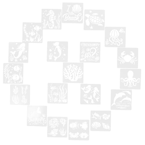 SEWACC 20 Blatt Teiliges Meerestiere Malschablonen Wiederverwendbar DIY Wand und Möbel Schablonen für Familienkunst Vielseitige Malvorlagen für Holz Scrapbooking und Raumdekoration SEWACC 20 Blatt Teiliges Meerestiere Malschablonen Wiederverwendbar DIY Wand und Möbel Schablonen für Familienkunst Vielseitige Malvorlagen für Holz Scrapbooking und Raumdekoration von SEWACC