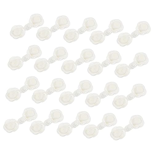SEWACC 20 Paare Chinesische Stil Kleidung Knöpfe Handgemachte Decorative Chemiefaser Verschlussknöpfe für Cheongsam und Han Anzüge Weiß DIY Nähmaterial von SEWACC