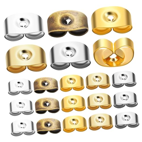 SEWACC 20 Paare Ohrstecker Verschlüsse Sichere Ohrstecker Stopper in Farben Kompatibel mit Meisten Ohrsteckern für Ohrring Reparatur und DIY Schmuckherstellung von SEWACC