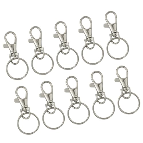 SEWACC 20 Sätze Große Schwenkbare Hummer Karabiner Schlüsselanhänger Metalllegierung mit Schlüsselringen Robuste Schnappverschlüsse Vielseitig für Schlüssel Anhänger und Bastelarbeiten von SEWACC