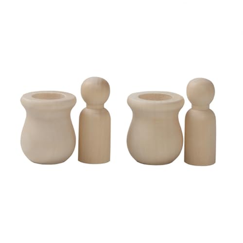 SEWACC 20 Satz DIY Holzpuppen zum Bemalen Kleine Natürliche Holzfiguren für Bastelprojekte Ungiftige Holzpuppen für Kreative zum Bemalen und Dekorieren von Puppen und Figuren von SEWACC
