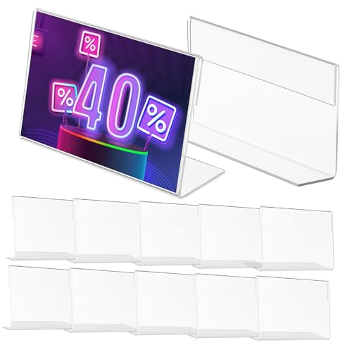 SEWACC 20 Stück Acryl Preisschilder Lebensmitteletiketten Für Buffets Ladendisplays Kleiderbügeletiketten Kleine Etiketten Displayhalter Drahtregaletiketten Staffeleiständer Für von SEWACC