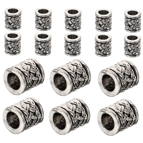 SEWACC 20 Stück Bartperlen Schmuck Spacer Perlen für DIY Armbänder und Antik Silberne für Kreative Projekte und von SEWACC