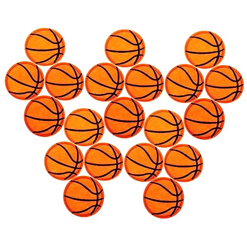 SEWACC 20 Stück Basketball Aufkleber Bestickte Aufnäher Dekoration Gastgeschenke Mini Basketball Sport Aufnäher Patch Aufnäher Flaggen Aufnäher Spiel Fußball Aufnäher Für von SEWACC