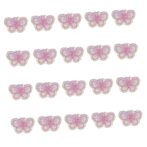 SEWACC 20 Stück Bügelbilder Schmetterlinge Fluoreszierend Aufbügelflicken zum Aufnähen Textilreparatur Patches für Kleidung Jeans Taschen DIY Applikationen von SEWACC