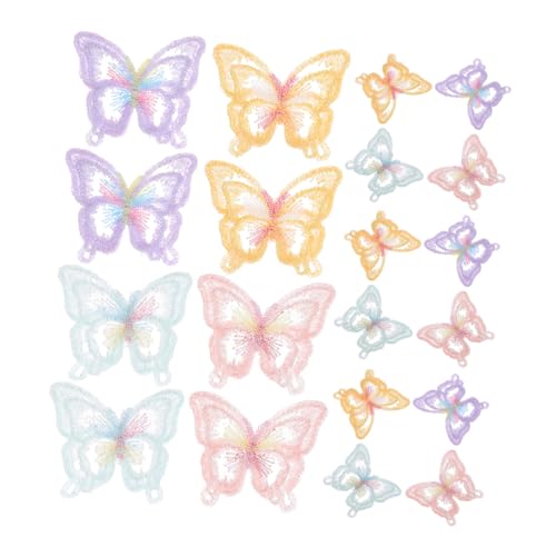 SEWACC 20 Stück Double-layer-schmetterlingsstoff-patch Schmetterlings-stickpatch Schmetterlingsflecken Schmetterlinge Annähen Diy -patches Dekorative Nähflecken Kleiderapplikation Organza von SEWACC