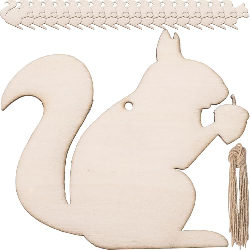 SEWACC 20 Stück Eichhörnchen-ausschnitte aus Holz, Unfertige Tierholzstücke mit Hanfseil, Eichhörnchen-förmige Anhänger für Heimwerkerarbeiten, Weihnachtsdekorationen, 4,13 X 3,46 Zoll SEWACC 20 Stück Eichhörnchen-ausschnitte aus Holz, Unfertige Tierholzstücke mit Hanfseil, Eichhörnchen-förmige Anhänger für Heimwerkerarbeiten, Weihnachtsdekorationen, 4,13 X 3,46 Zoll von SEWACC