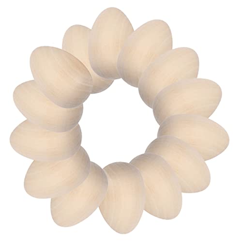 SEWACC 20 Stück Eierbemaltes aus Holz DIY Ostereier Jumbo-Eier kratzen lackierbar gesprenkelt Dekorationsfarbe für unfertige Holzeier Party-Ei-Dekorationen Weideeier hölzern von SEWACC