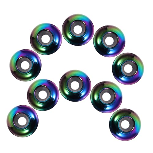 SEWACC 20 Stück Glatte Runde Metallperlen für Diy Schmuck für Armbänder und Bunte Regenbogenfarben Bastelzubehör von SEWACC