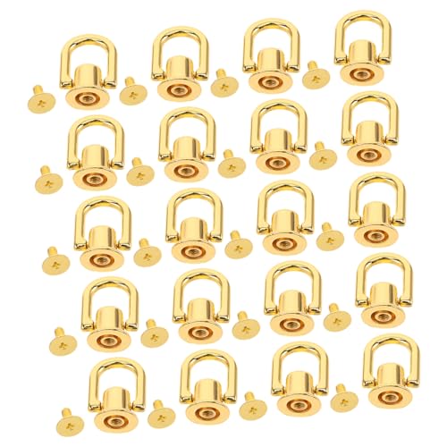 SEWACC 20 Stück Goldene D Ring Bügelköpfe aus Robustem Langlebige Schraubnieten für Diy Geldbörse Lederhandwerk Taschenriemen und Kordel Zubehör von SEWACC