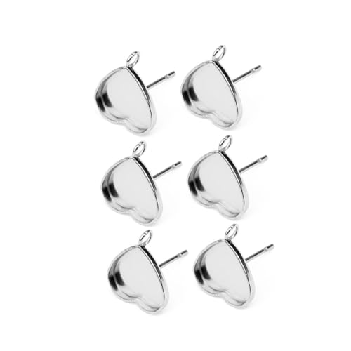 SEWACC 20 Stück Herzförmige Ohrstecker basen aus Edelstahl DIY Schmuckzubehör zum Selbermachen Langlebige Ohrstecker Pins für Damen Ohrringe Basteln und Kreative Schmuckherstellung von SEWACC