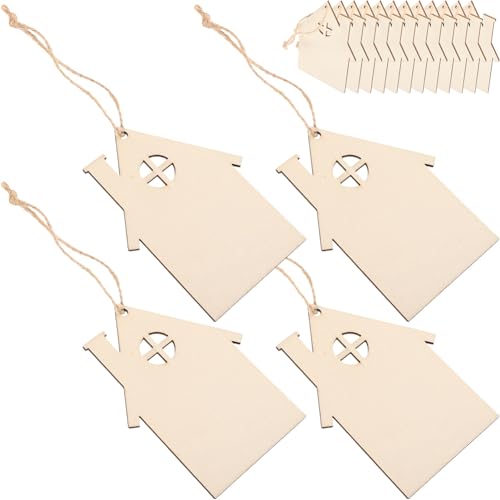 SEWACC 20 Stück Holzhaus-Ausschnitt-Ornamente Weihnachtsbaum-Dekoration Holzanhänger Unvollendete Holzhaus-Scheiben Weihnachtsverzierungen Für DIY-Bastelarbeiten SEWACC 20 Stück Holzhaus-Ausschnitt-Ornamente Weihnachtsbaum-Dekoration Holzanhänger Unvollendete Holzhaus-Scheiben Weihnachtsverzierungen Für DIY-Bastelarbeiten von SEWACC