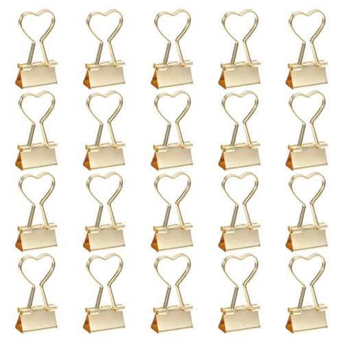 SEWACC 20 Stück Kleine Metall Büroklammern Dekorative Klammern für Dokumente und Journaling Vielseitige Binder Clips für Büro und Studium von SEWACC