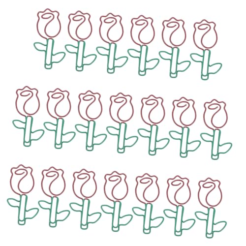 SEWACC 20 Stück Metall Büroklammern Roséblüten Design Niedliche Papierclips für Schule Büro und Hochzeitsdekoration Organisieren von Dokumenten und Lesezeichen von SEWACC