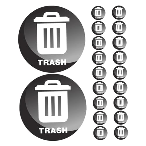 SEWACC 20 Stück Mülltonnenaufkleber Rund Wasserdichte Recycling-etiketten Selbstklebend Uv-beständig Vielseitig für Haushalt Büro Schule Hotel und Gemeinschaftsbereiche von SEWACC