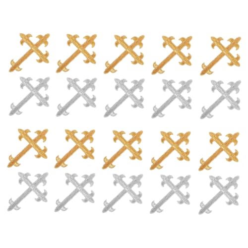 SEWACC 20 Stück Stickpine Patch Diy -applikation Kreuzung Aufbügelbare Gestickte Applique Aufnäher Aufbügelapplikationen Für Kleidung Gestickte Patches Zum Aufbügeln Stickgarn von SEWACC