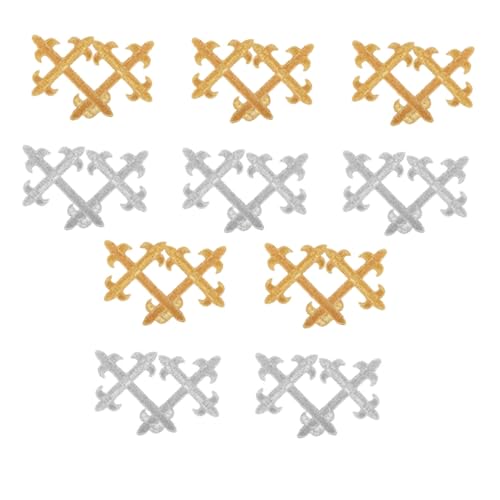 SEWACC 20 Stück Teiliges Bestickte Kreuz Bügelaufnäher mit Pailletten Dekorative Eisen Applikationen für Kleidung Jeans Jacken Rucksäcke Waschbeständig Vielseitig für Baumwolle Leinen von SEWACC