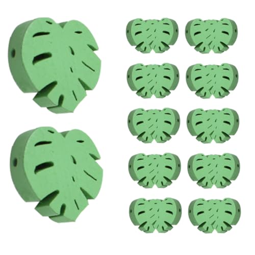 SEWACC 20 Stück Teiliges Bunte Holzperlen in Blattform DIY Spacer Leaf Beads für Armbänder Halsketten Schmuckherstellung Leichte Holzanhänger für Sommer dekoration und Bastelprojekte von SEWACC