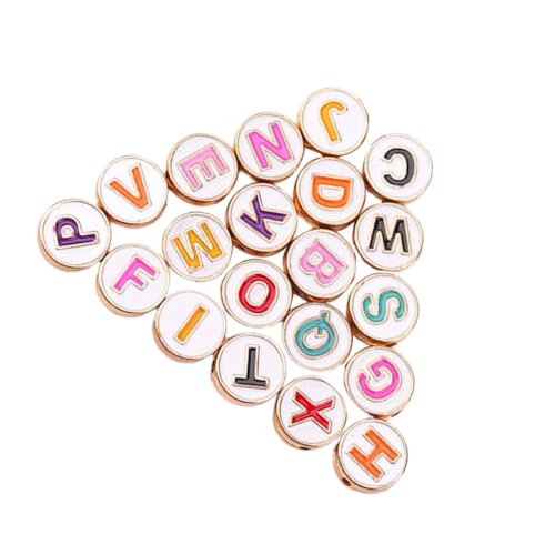 SEWACC 20 Stück Teiliges Bunte Metall Buchstabenperlen Flach Rund Langlebig für Schmuckherstellung DIY Armbänder Halsketten Basteln Einfache Auffädeln Originelles Handwerkszubehör SEWACC 20 Stück Teiliges Bunte Metall Buchstabenperlen Flach Rund Langlebig für Schmuckherstellung DIY Armbänder Halsketten Basteln Einfache Auffädeln Originelles Handwerkszubehör von SEWACC