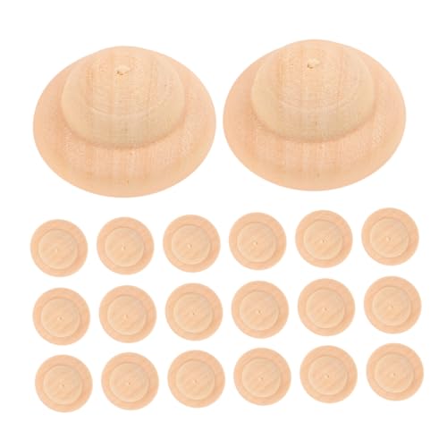 SEWACC 20 Stück Teiliges Diy Holzhut für Peg Dolls Blanko Puppenhüte zum Bemalen Kreative Holzpuppenmützen für Künstlerischer Fähigkeiten für Gruppen Schule und Partyspaß von SEWACC