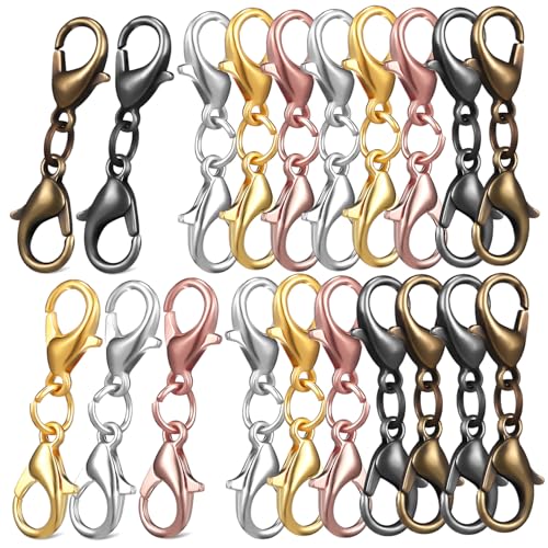 SEWACC 20 Stück Teiliges Doppel Lobster Karabiner aus Hochwertiger Zinklegierung Langlebige Kettenverlängerung für Armbänder und Halsketten Einfach zu Bedienen für DIY Schmuckherstellung SEWACC 20 Stück Teiliges Doppel Lobster Karabiner aus Hochwertiger Zinklegierung Langlebige Kettenverlängerung für Armbänder und Halsketten Einfach zu Bedienen für DIY Schmuckherstellung von SEWACC