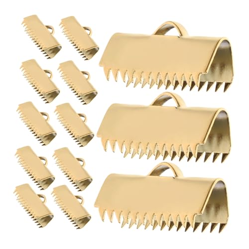 SEWACC 20 Stück Teiliges Goldenes Edelstahl Pinch Crimp Endkappen für Schmuckherstellung Armbandverlängerung Halskette Verschluss DIY Verbindungselemente mit Modischem Curl Design von SEWACC