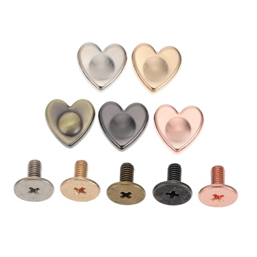 SEWACC 20 Stück Teiliges Herzförmige Metalltaschen Nieten DIY Zubehör Metallfüße für Handtaschen Lederwaren Sicher und Langlebig von SEWACC
