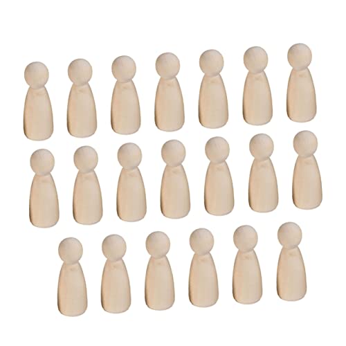 SEWACC 20 Stück Teiliges Kleine Holzpuppen Mädchenform Unbemalte Holzfiguren zum Bemalen und Basteln Nachhaltiges Holzspielzeug für Diy Kunsthandwerk und Wohnkultur von SEWACC