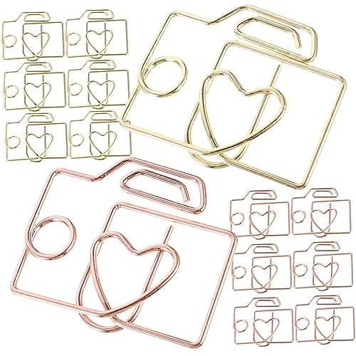 SEWACC 20 Stück Teiliges Kleine Metallklammern Gold und Roségold Kreative Mini Büroklammern Vielseitig für Dokumente DIY Fotos Notizen und Bastelprojekte Langlebig und Formbeständig von SEWACC