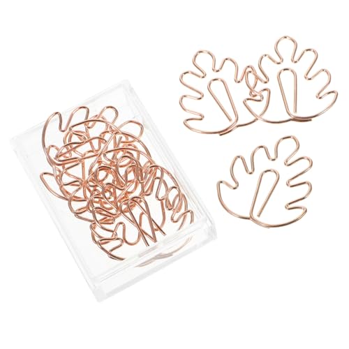 SEWACC 20 Stück Teiliges Kreative Roségold Büroklammern Niedliche Blattform Stabile Metallclips für Büro Schule Organisation Vielseitig und Dekorativ von SEWACC