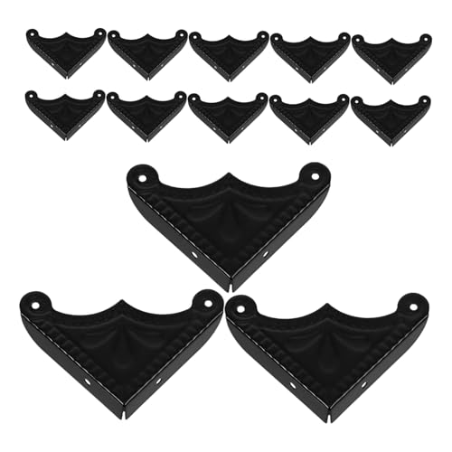SEWACC 20 Stück Teiliges Metall Möbel Eckenschutz Förmige Vintage Kantenschützer für Boxen und Bilderrahmen Robuste Schwarze Eckenbeschützer Passend für Holz und Möbelkanten von SEWACC