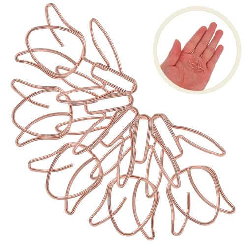 SEWACC 20 Stück Teiliges Niedliche Tulpenform Büroklammern aus Langlebigem Metall in Roségold Vielseitig als Lesezeichen und Dokumentenhalter für Schule Büro und Alltag Geeignet SEWACC 20 Stück Teiliges Niedliche Tulpenform Büroklammern aus Langlebigem Metall in Roségold Vielseitig als Lesezeichen und Dokumentenhalter für Schule Büro und Alltag Geeignet von SEWACC