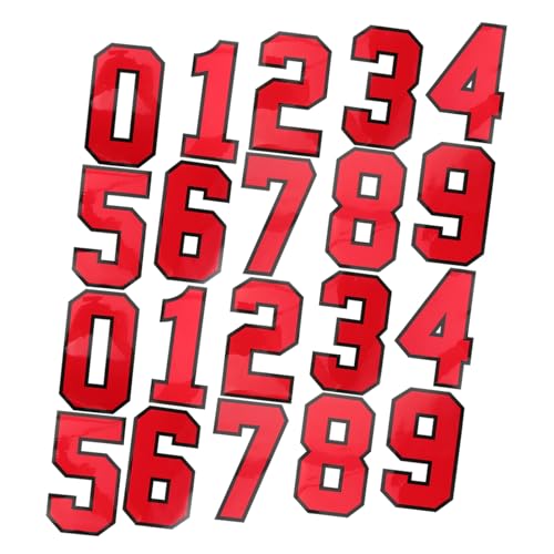 SEWACC 20 Stück Teiliges Nummern Patches zum Aufbügeln Gestickte Flicken für Jersey Sportshirt Fußball Basketball Einfache Anwendung Langlebig zum Reparieren und Dekorieren von Kleidung von SEWACC