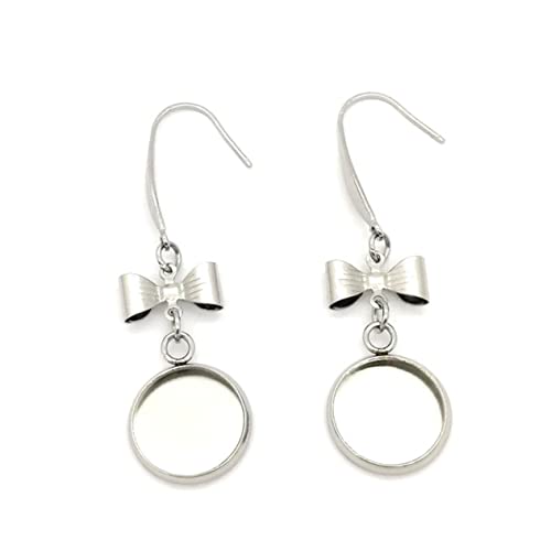 SEWACC 20 Stück Teiliges Ohrring Basis Innendurchmesser DIY Schmuckzubehör Stabile Metallringe für Damen Silberfarbene Runde Ohrhaken zum Selbermachen von SEWACC