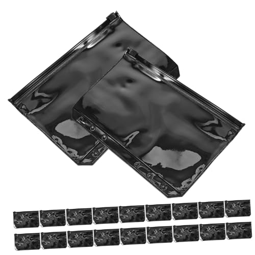 SEWACC 20 Stück Teiliges PVC Zipper Beutel Wiederverwendbare Dokumententaschen mit Transparentem Sichtfenster Organizer für Loseblatt Ordner für Büro Schule und Reise von SEWACC