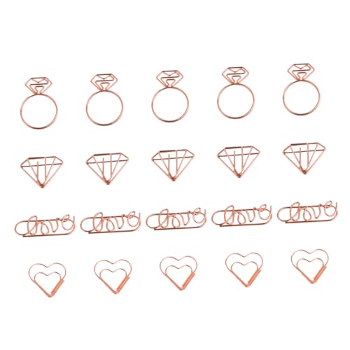 SEWACC 20 Stück Teiliges Papierclips mit Kreativen Cartoon formen Ring Diamant Herz Love Bunte Lesezeichen Büroklammern für Schule Büro und Notizbücher Praktische Schreibwaren für SEWACC 20 Stück Teiliges Papierclips mit Kreativen Cartoon formen Ring Diamant Herz Love Bunte Lesezeichen Büroklammern für Schule Büro und Notizbücher Praktische Schreibwaren für von SEWACC