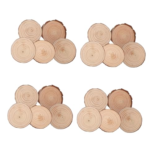 SEWACC 20 Stück Teiliges Runde Holzscheiben aus Naturkiefer Unvollendete Bastelrohlinge für DIY Malprojekte Rustikale Untersetzer und Wohnaccessoires für Hochzeitsdekorationen von SEWACC