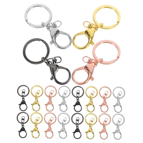 SEWACC 20 Stück Teiliges Schlüsselanhänger Dickem Metall-lobster-karabiner in Roségold Gold Dunkelgrau und Silber Drehbarer Schnapphaken Vielseitig für Taschenanhänger Schmuck und von SEWACC