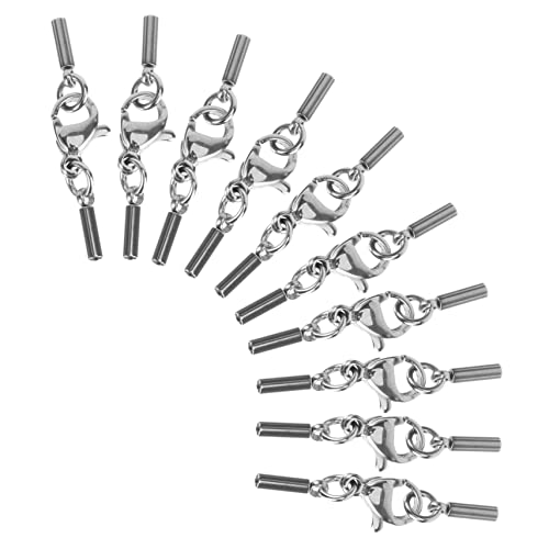 SEWACC 20 Stück Teiliges Schmuck Verschluss Lobster Karabiner für Armband und Halskette Loch Lederband Schnurverschluss Langlebiger und Einfacher DIY Schmuckverbinder Silber SEWACC 20 Stück Teiliges Schmuck Verschluss Lobster Karabiner für Armband und Halskette Loch Lederband Schnurverschluss Langlebiger und Einfacher DIY Schmuckverbinder Silber von SEWACC